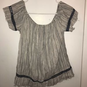 Off the shoulder striped shirt
